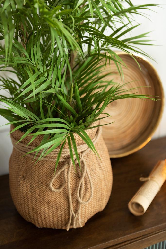 livinglovely.nl - Bergpalm In Pot Plastiek Groen/Zwart Small - Kunstplant - J-Line - livinglovely.nl