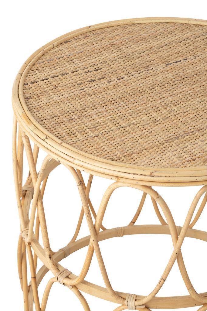 livinglovely.nl - Bijzettafel Golf Patroon Rotan Naturel Set van 2 - Bijzettafel - J-Line - livinglovely.nl