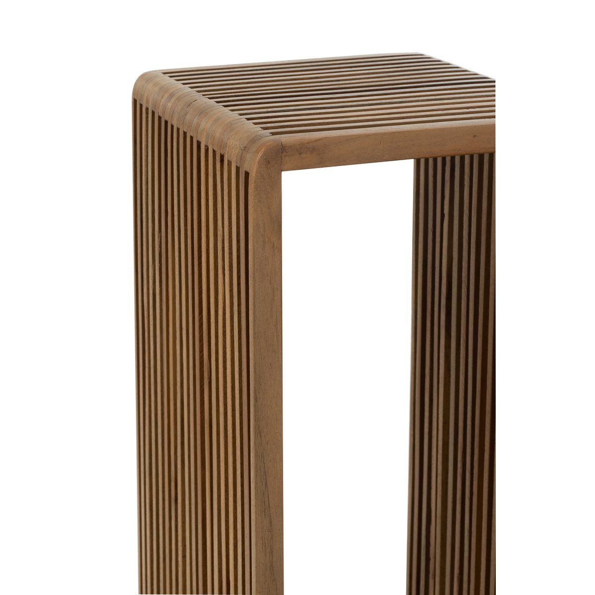 livinglovely.nl - Bijzettafel Kubus Gerecycleerd Teak Naturel Set van 2 - Zuil - J-Line - livinglovely.nl