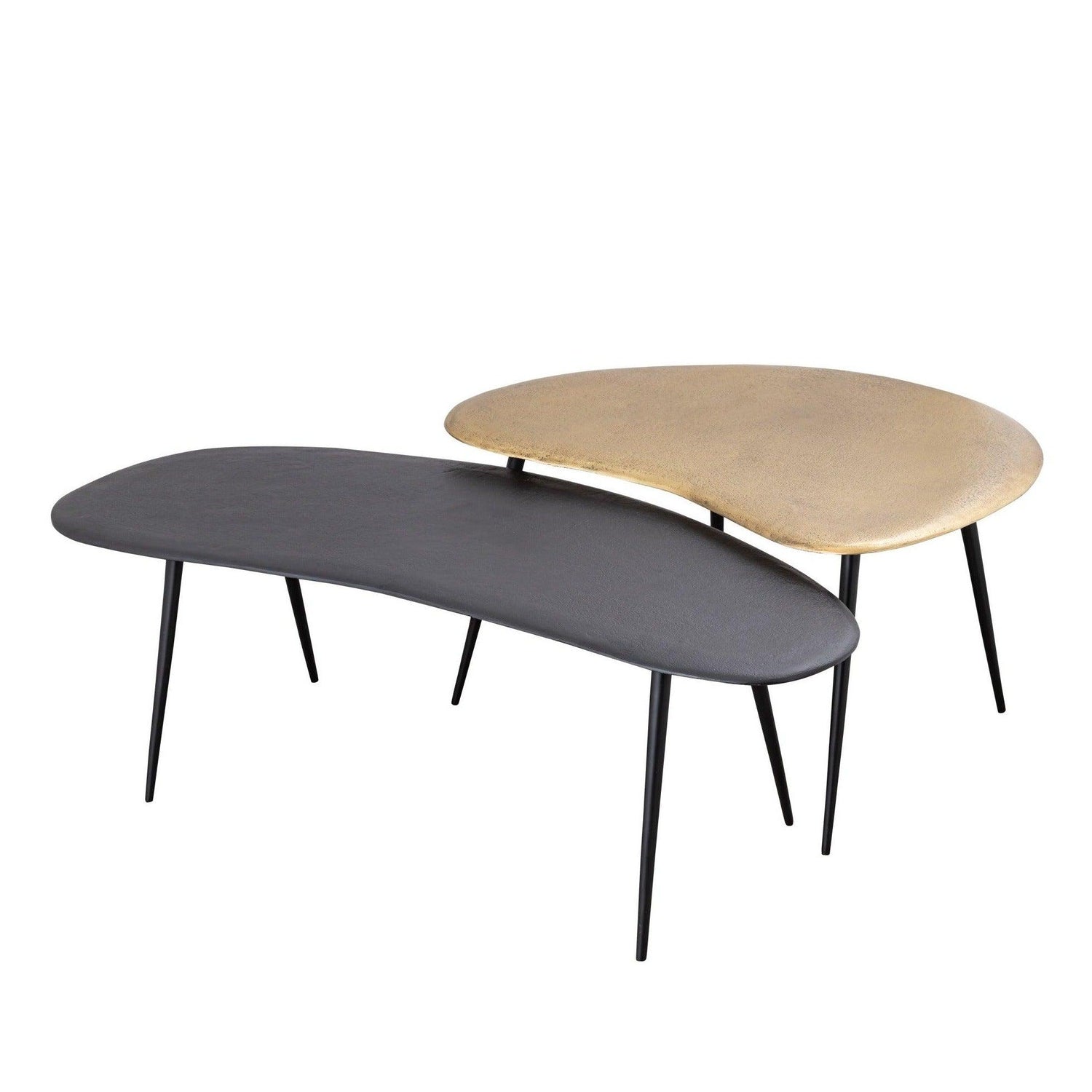 livinglovely.nl - Blaze Black Casted Alu Coffee Table Set van 2 PTMD - Salontafel - PTMD - livinglovely.nl