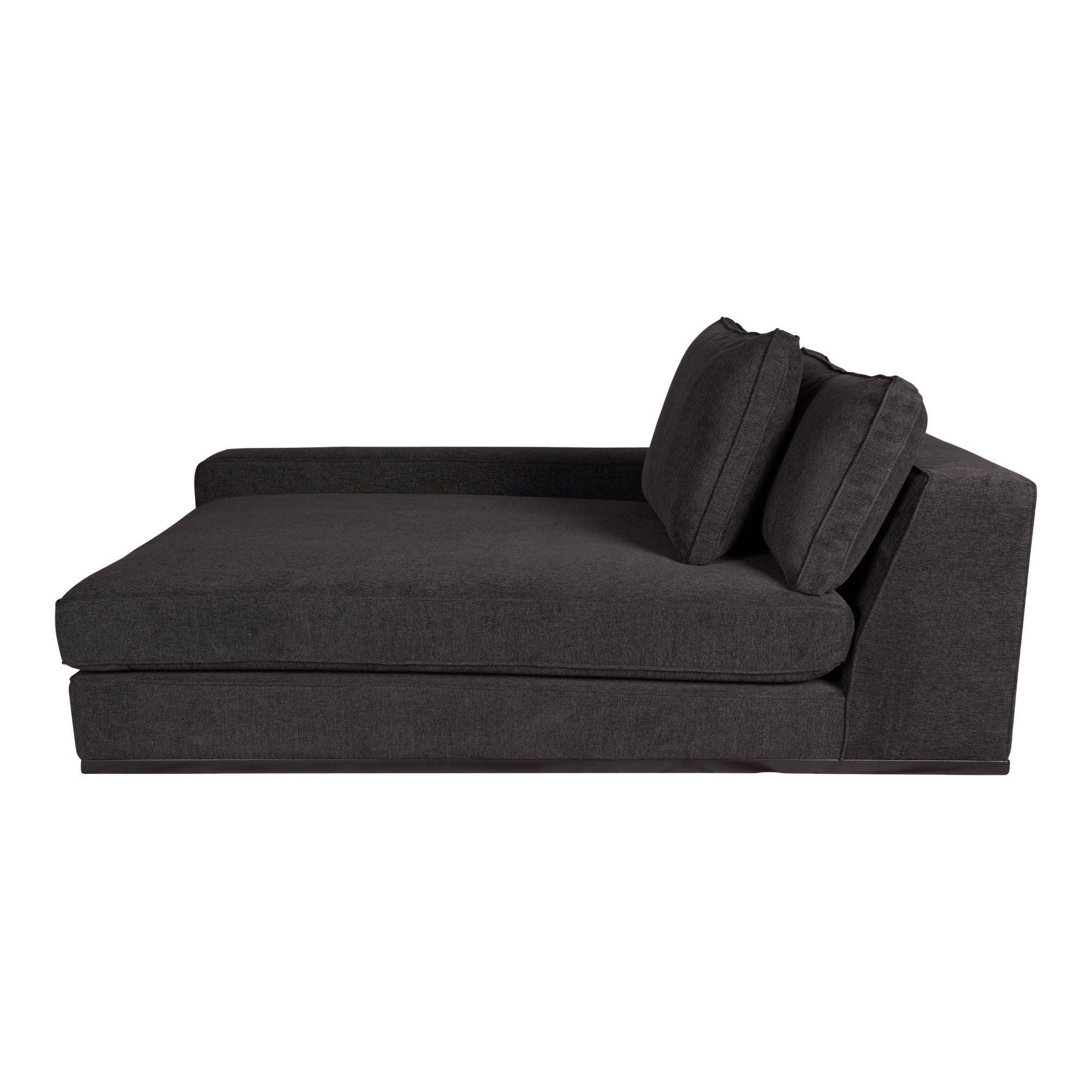 livinglovely.nl - Block Bank - Guard 66 - Chaise Longue Arm Links - Graphite PTMD - - PTMD - livinglovely.nl