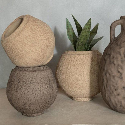 livinglovely.nl - Bloempot Keramiek Taupe/Bruin Small Set van 2 - Bloempot - J-Line - livinglovely.nl