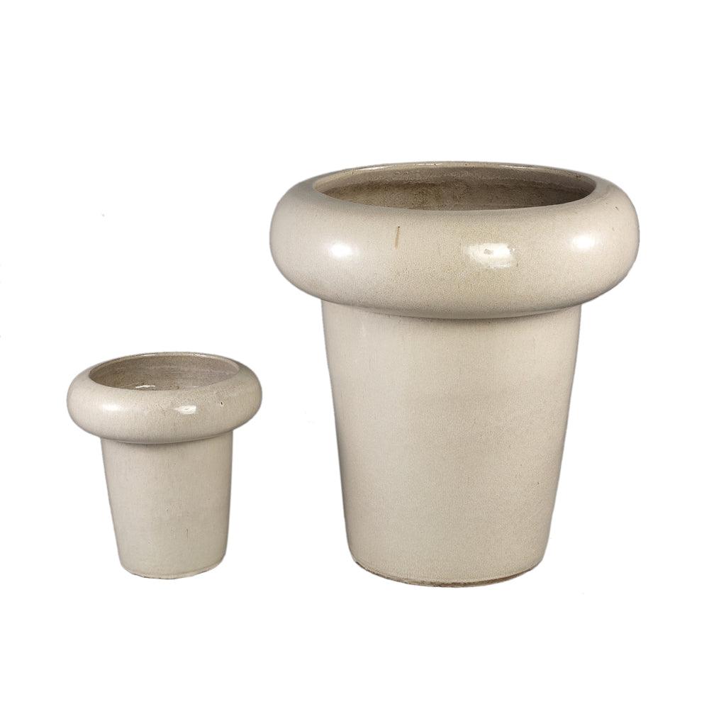 livinglovely.nl - Bloempot Megga - Keramiek - Creme - Set van 2 PTMD - Pot - PTMD - livinglovely.nl