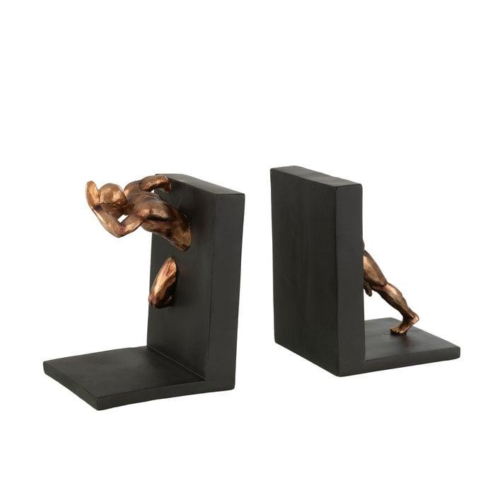 livinglovely.nl - Boekensteun Athleet Poly Brons Set van 2 - Boekensteun - J-Line - livinglovely.nl