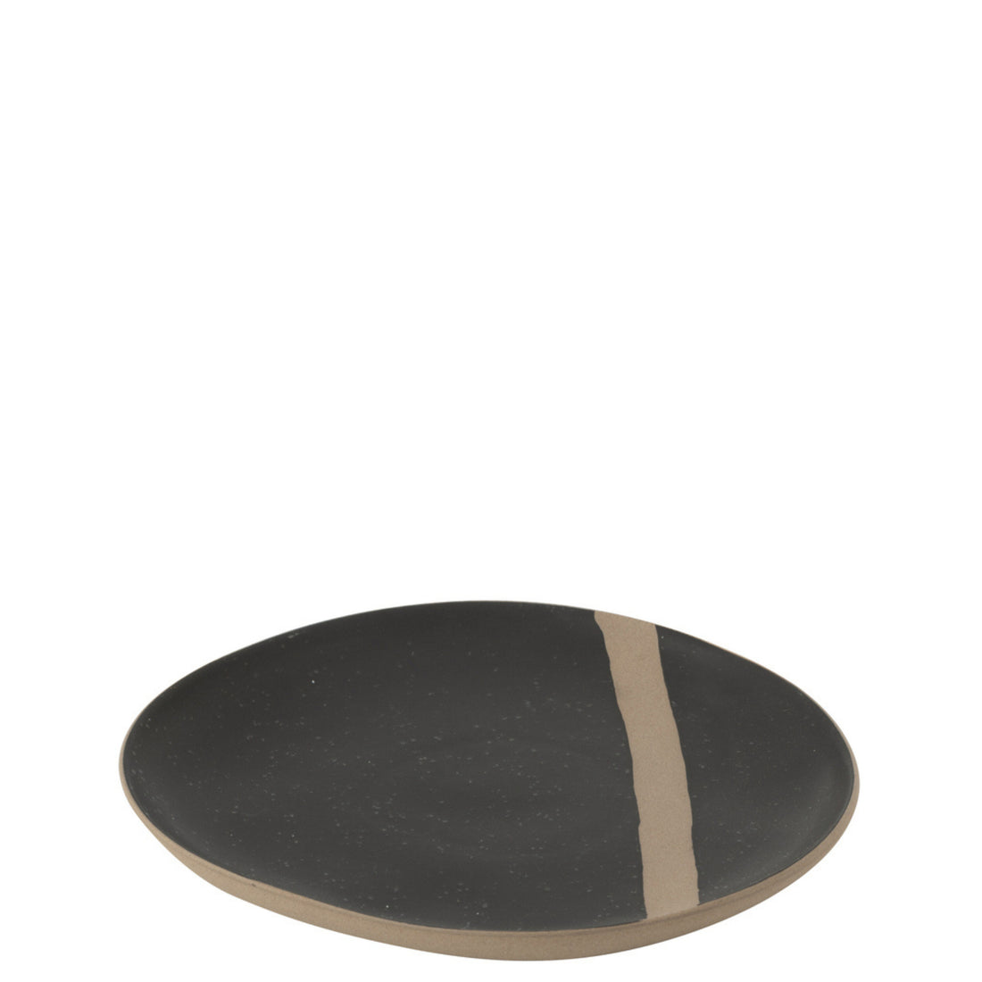 livinglovely.nl - Bord Keramiek Zwart/Taupe Small J-Line - bord - J-Line - livinglovely.nl