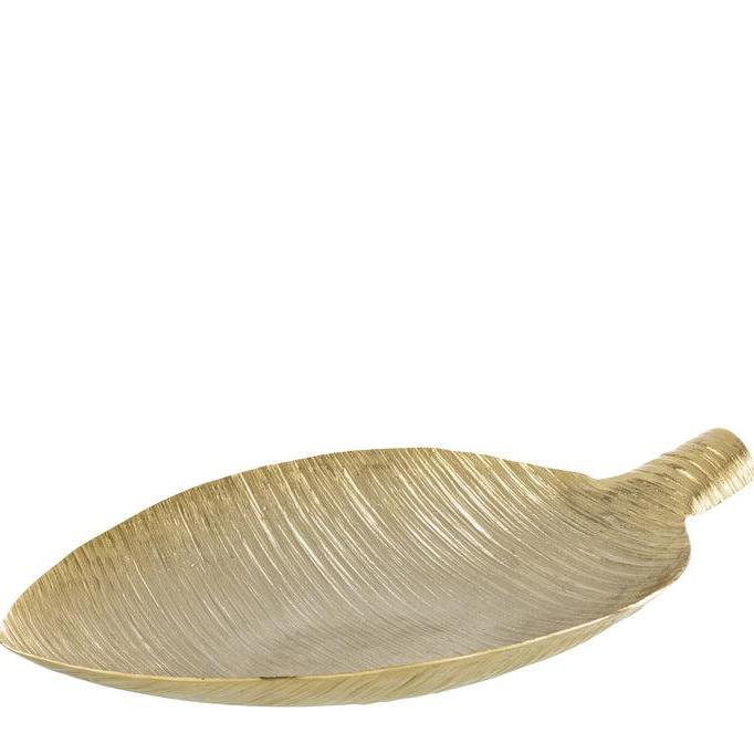 livinglovely.nl - Bowl Leaf Aluminium Gold - - J-Line - livinglovely.nl