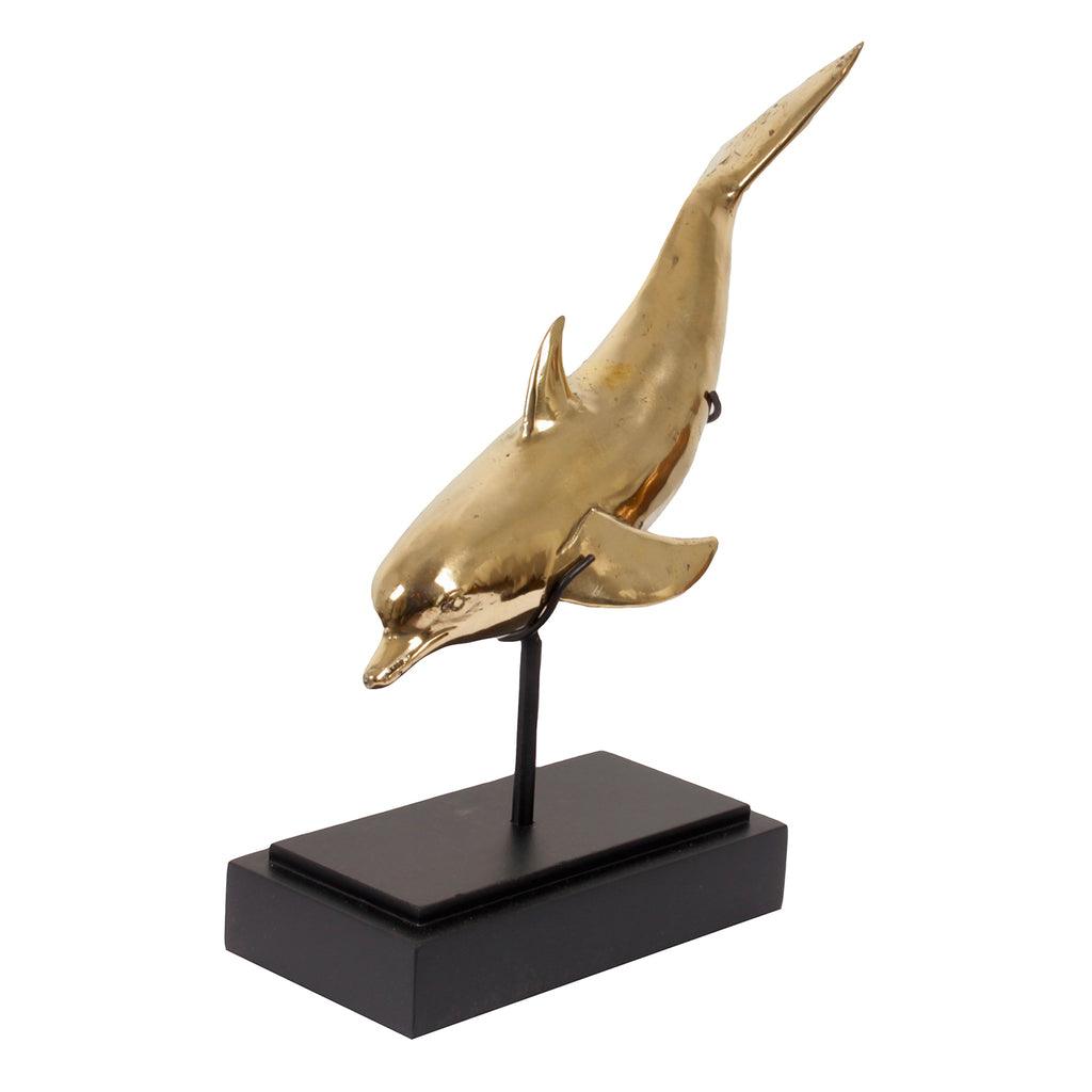 livinglovely.nl - Brass Dolphin On Stand - Ornament - Pole to Pole - livinglovely.nl