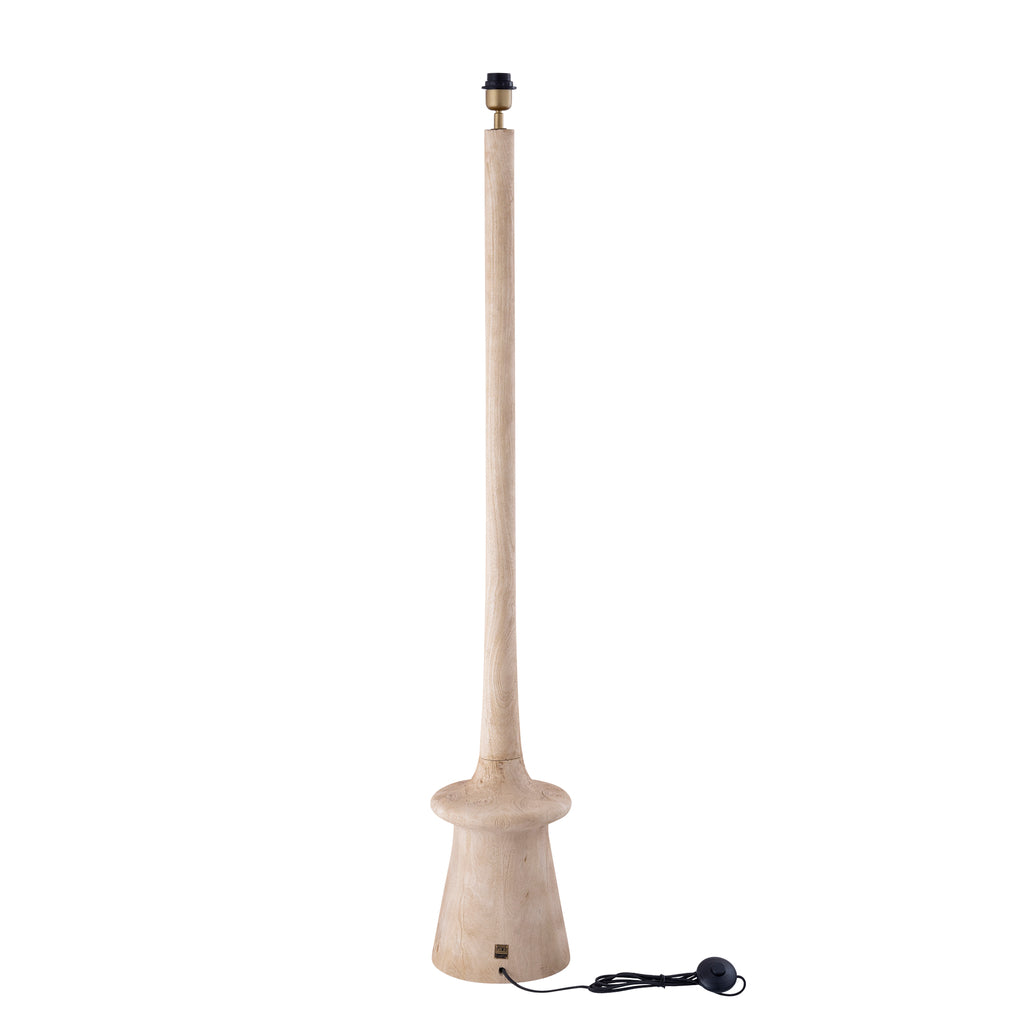 livinglovely.nl - Caelin Natural mango wood floor lamp narrow round PTMD - Vloerlamp - PTMD - livinglovely.nl