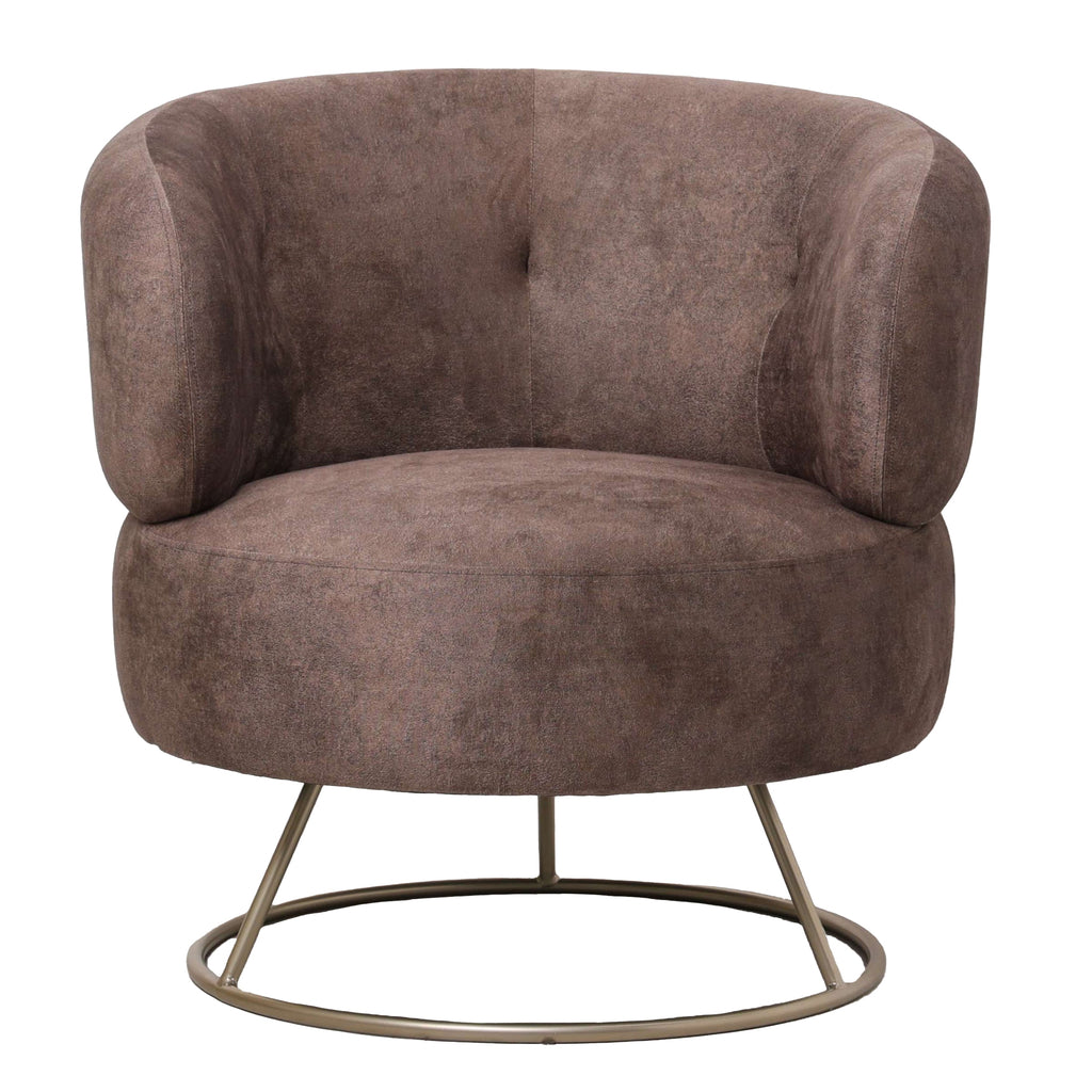 livinglovely.nl - Carice Brown fauteuil infinity 3 bison gold base PTMD - Fauteuil - PTMD - livinglovely.nl