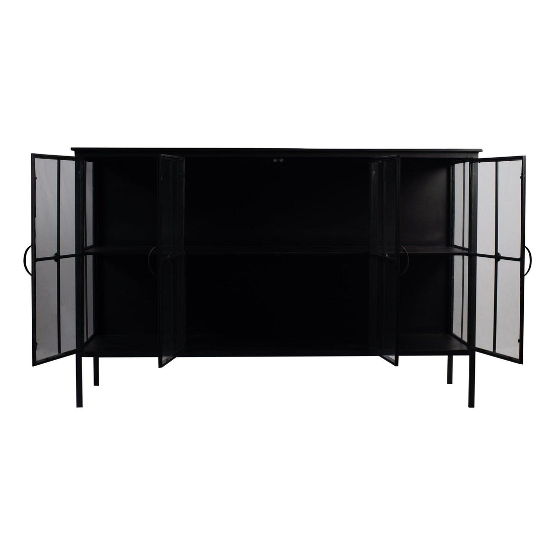 livinglovely.nl - Cave Black Iron Cabinet Low PTMD - Dressoir - PTMD - livinglovely.nl