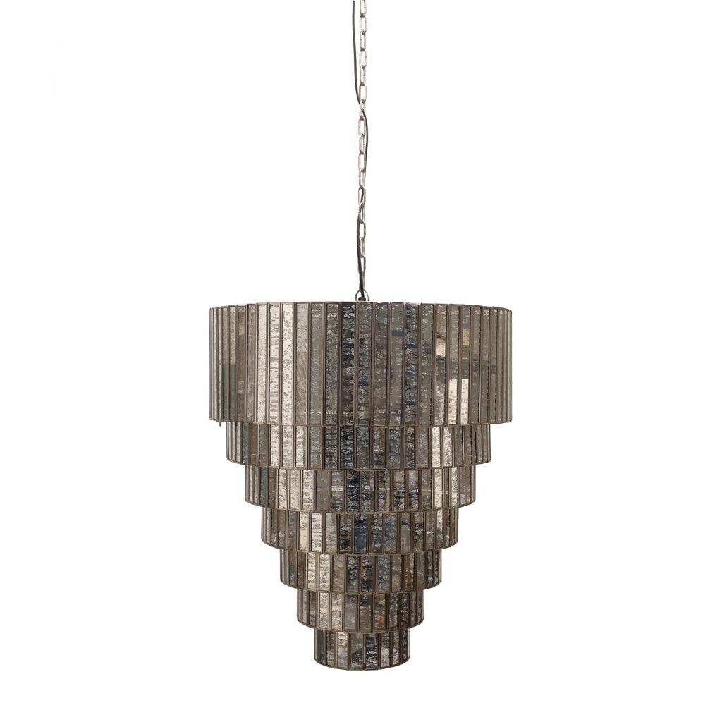 livinglovely.nl - Ceylin Hanglamp - H66 x Ø56 cm - Metaal - Zilver PTMD - Hanglamp - PTMD - livinglovely.nl