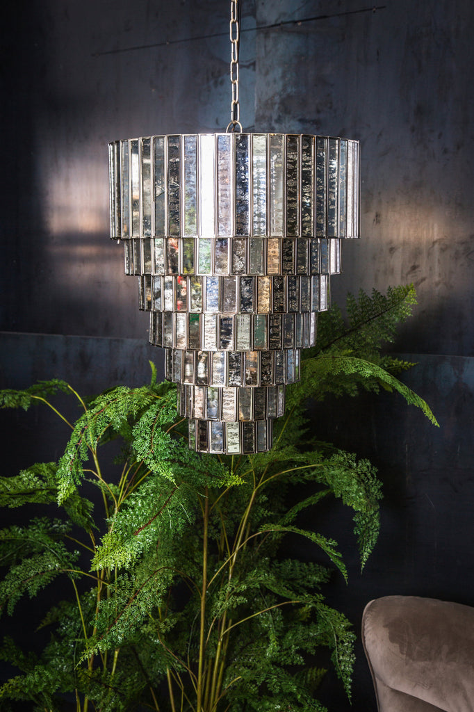 livinglovely.nl - Ceylin Silver steel hanging lamp 7 layers S - - PTMD - livinglovely.nl