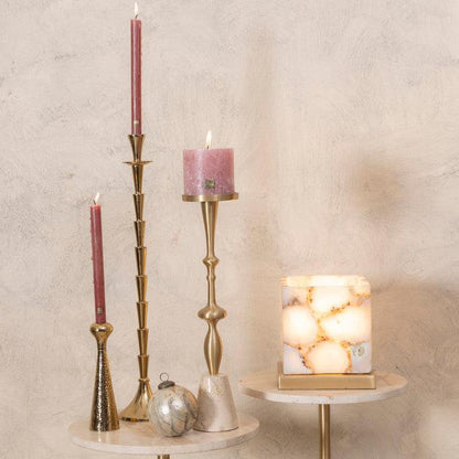 livinglovely.nl - Charlley Gold agate stone table lamp square PTMD - Tafellamp - PTMD - livinglovely.nl