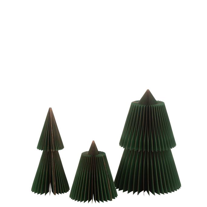 livinglovely.nl - Christmas Tree Folding Paper Dark Green/Copper Small - - J-Line - livinglovely.nl