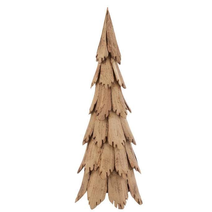 livinglovely.nl - Christmas Tree Pieces Wood Natural Medium - Beeld - J-Line - livinglovely.nl