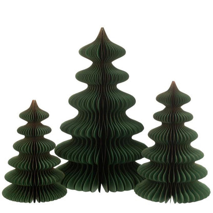 livinglovely.nl - Christmas Tree Waves Paper Dark Green/Copper Large - - J-Line - livinglovely.nl