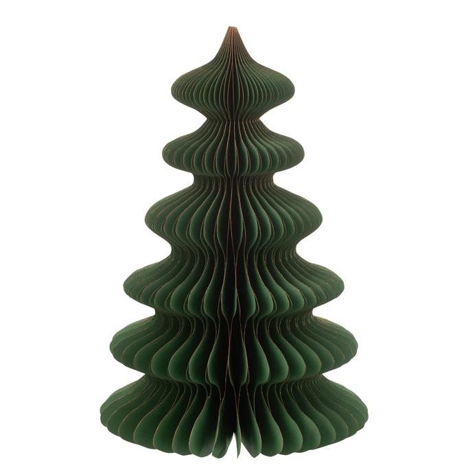 livinglovely.nl - Christmas Tree Waves Paper Dark Green/Copper Medium - - J-Line - livinglovely.nl