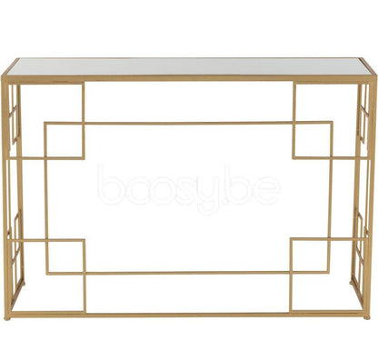 livinglovely.nl - Console Lijnen Metaal/Glas Goud - Sidetable - J-Line - livinglovely.nl