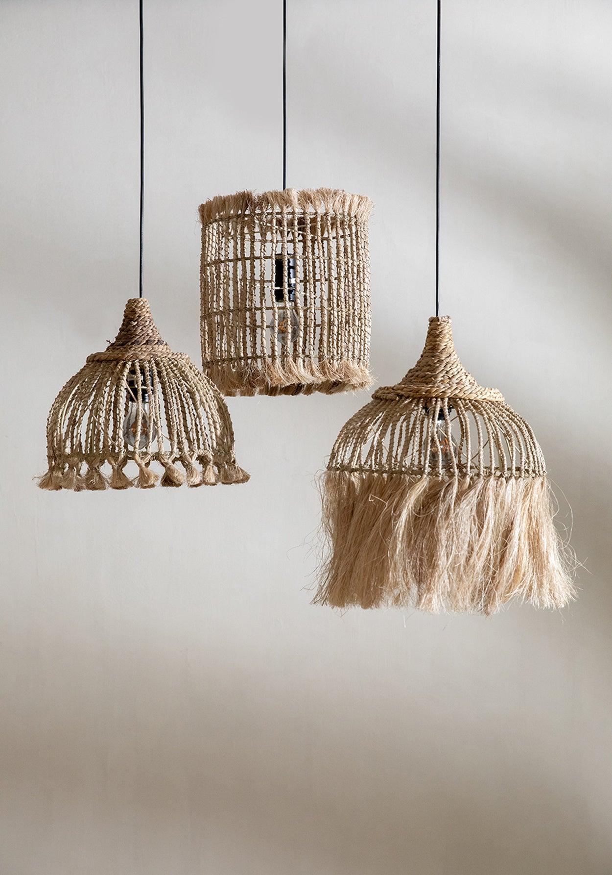 livinglovely.nl - De Abaca Tassel Hanglamp - Naturel - S - Hanglamp - Bazar Bizar - livinglovely.nl