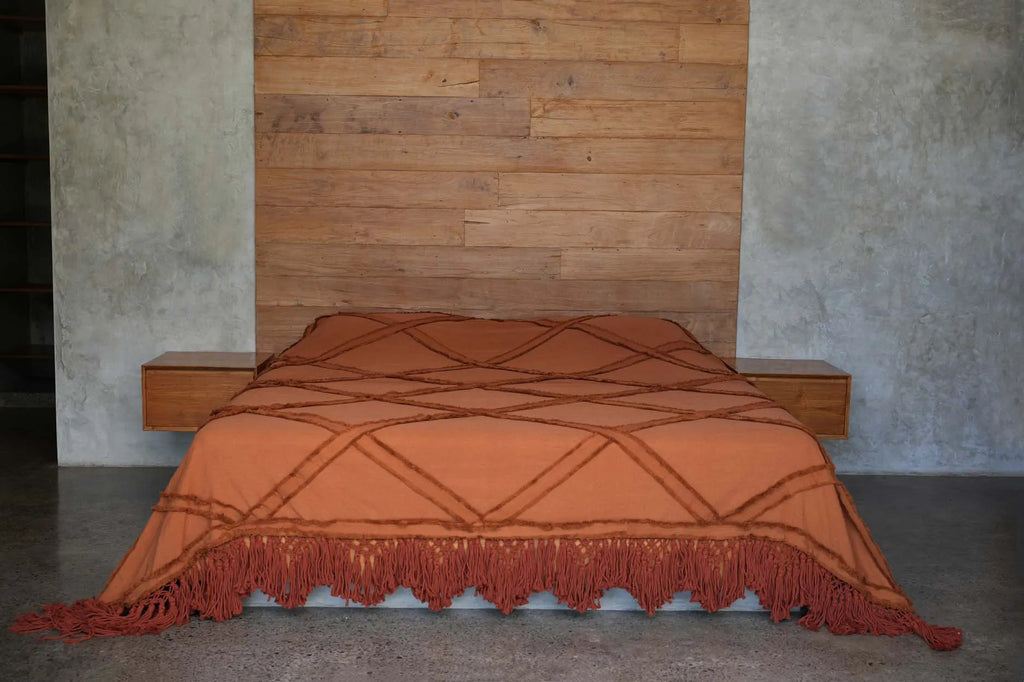 livinglovely.nl - De Berber Bedsprei - Terracotta - Plaid - Bazar Bizar - livinglovely.nl