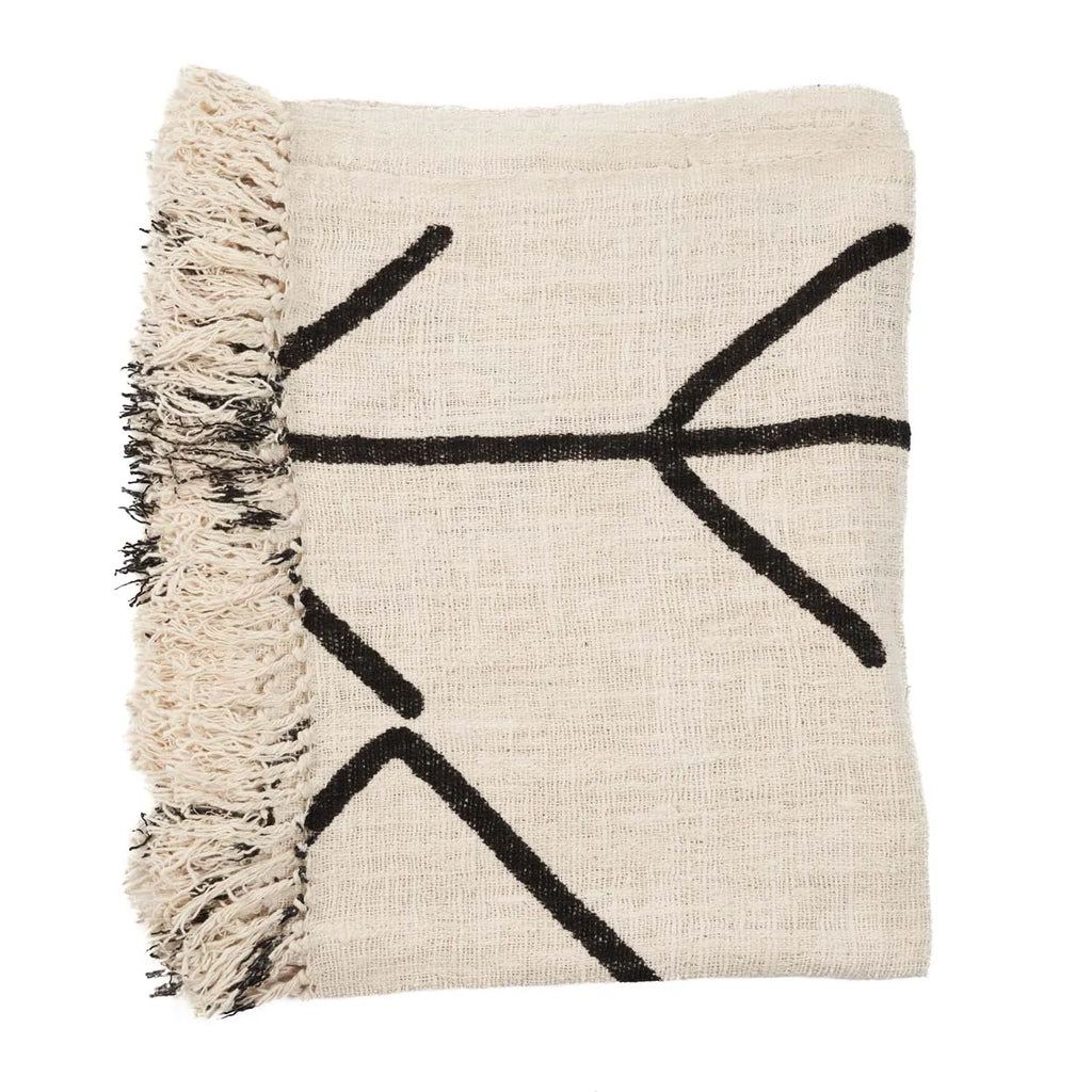 livinglovely.nl - De Evil Eye Bedsprei - Naturel Zwart - Plaid - Bazar Bizar - livinglovely.nl