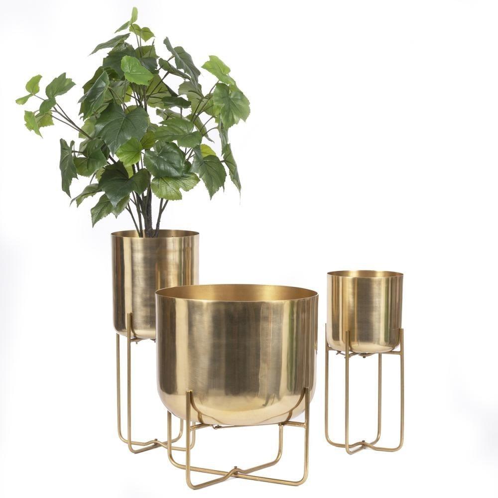 livinglovely.nl - De Messing Plantenbak op Voet Medium - Pot - Bazar Bizar - livinglovely.nl