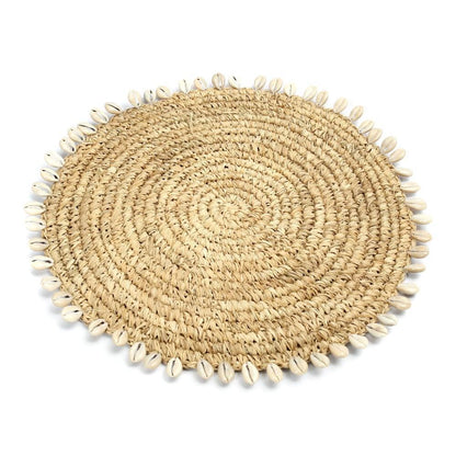 livinglovely.nl - De Raffia Shell Placemat - Naturel - Placemat - Bazar Bizar - livinglovely.nl