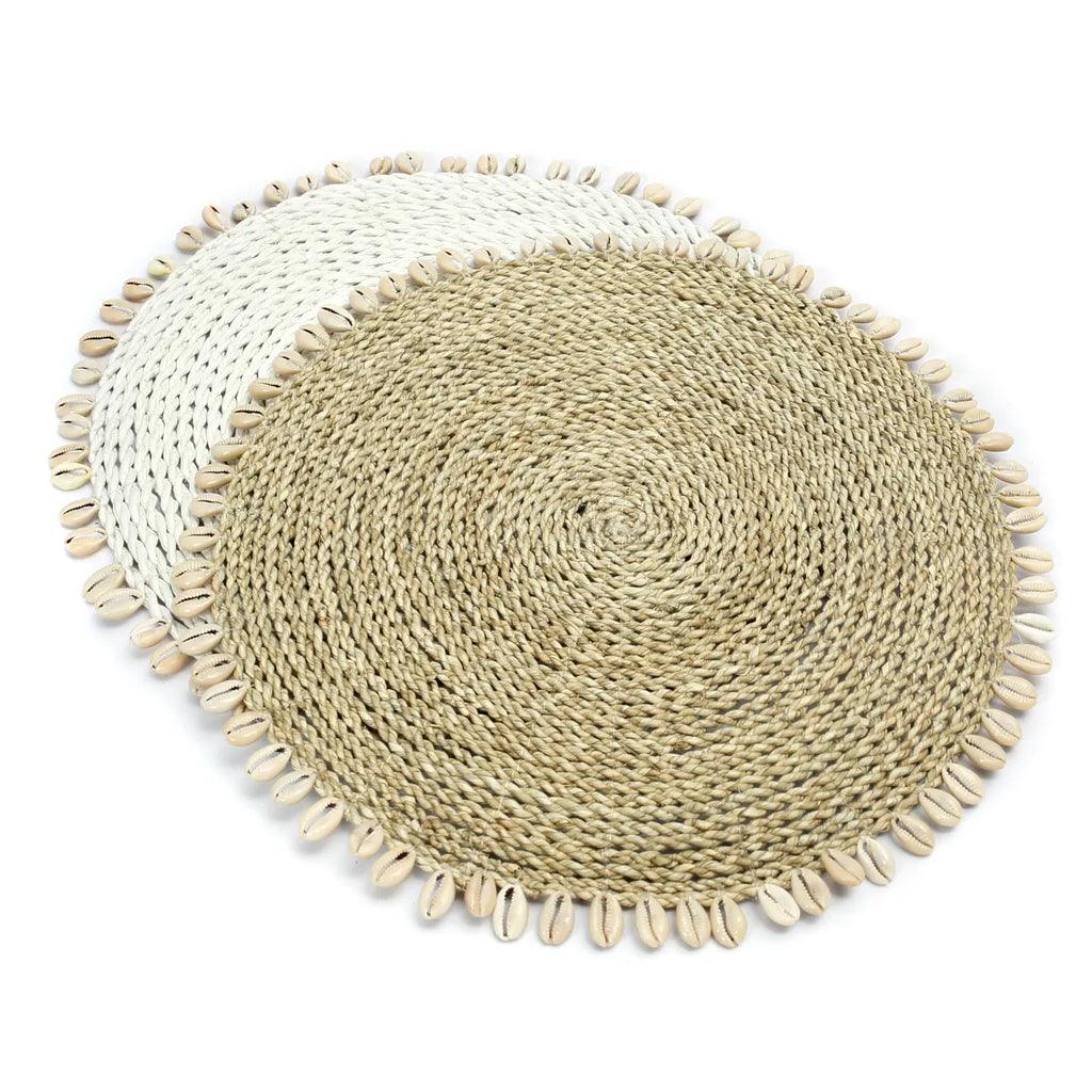 livinglovely.nl - De Seagrass Shell Placemat - Naturel - Placemat - Bazar Bizar - livinglovely.nl