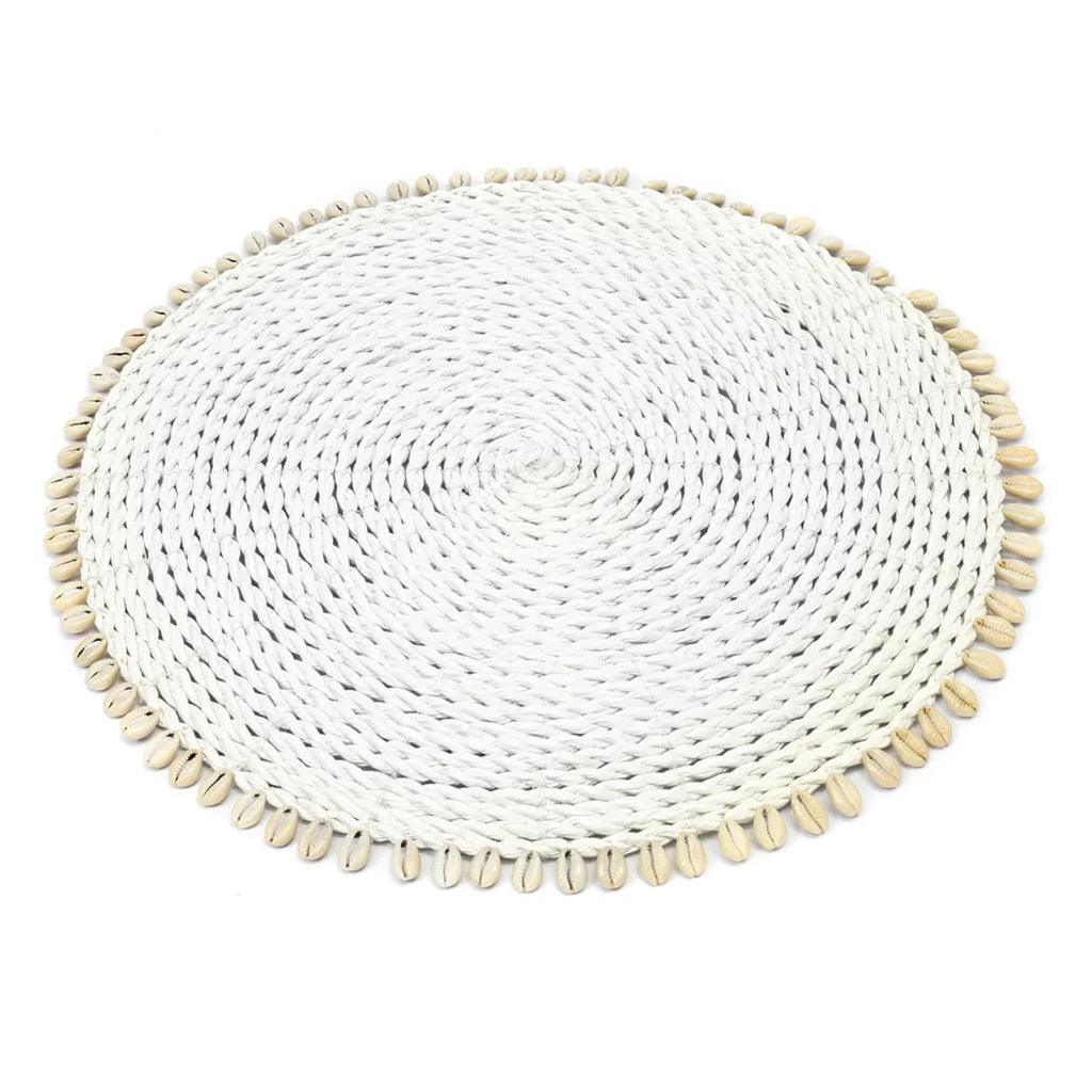 livinglovely.nl - De Seagrass Shell Placemat - Wit - Placemat - Bazar Bizar - livinglovely.nl