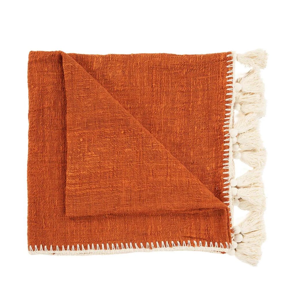 livinglovely.nl - De Stitch Bedsprei - Terracotta - Plaid - Bazar Bizar - livinglovely.nl