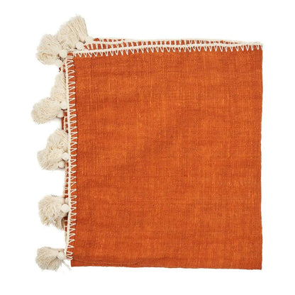 livinglovely.nl - De Stitch Bedsprei - Terracotta - Plaid - Bazar Bizar - livinglovely.nl