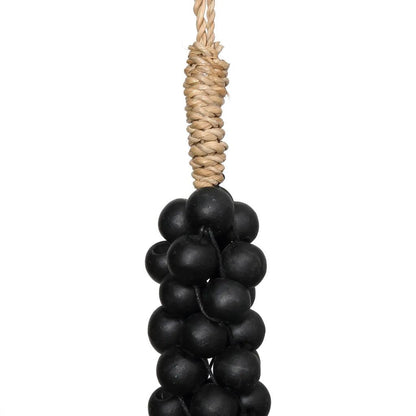 livinglovely.nl - De Wooden Beads met Katoen Hangdecoratie - Zwart - Hanger - Bazar Bizar - livinglovely.nl