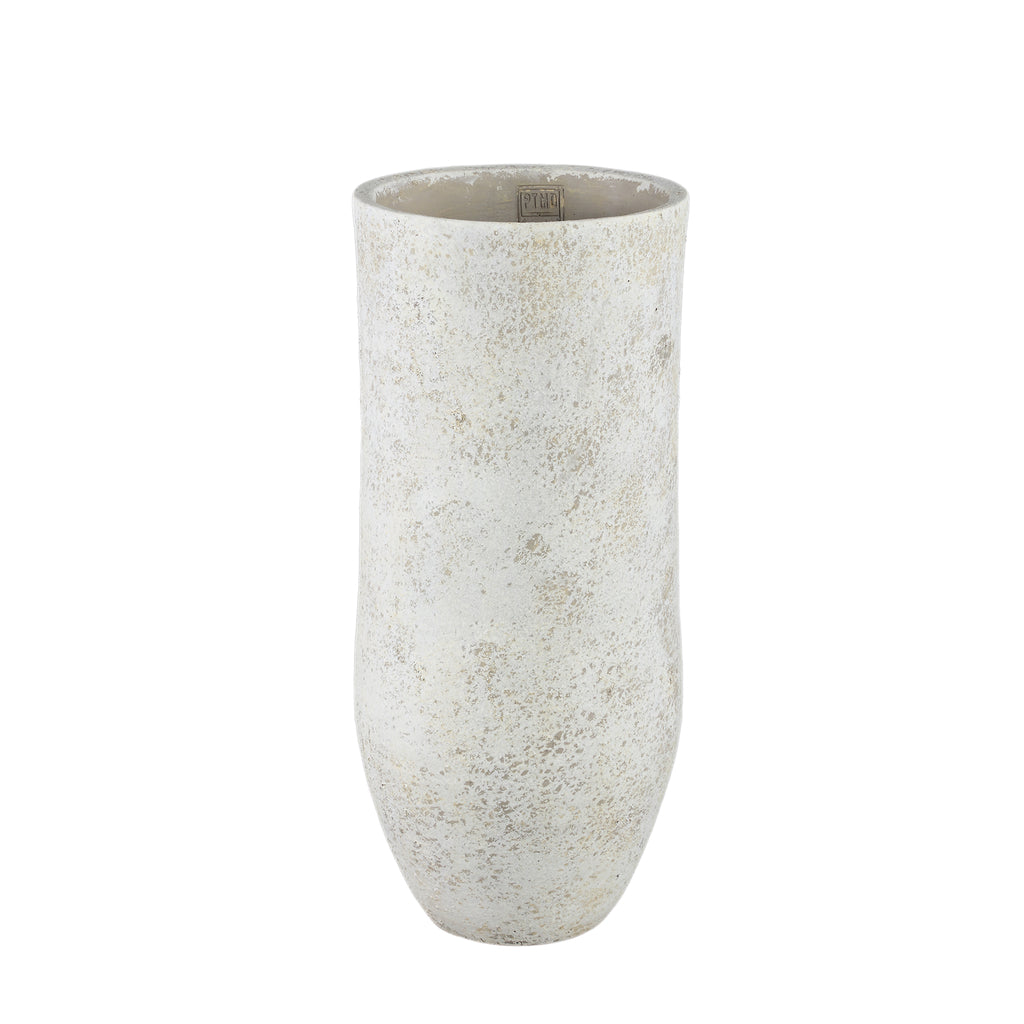 livinglovely.nl - Dorin White cement minimal high round pot L PTMD - Pot - PTMD - livinglovely.nl