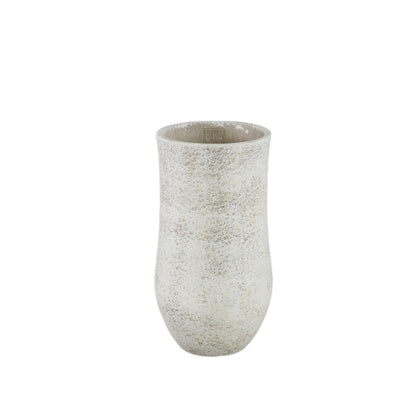 livinglovely.nl - Dorin White cement minimal high round pot S PTMD - Pot - PTMD - livinglovely.nl