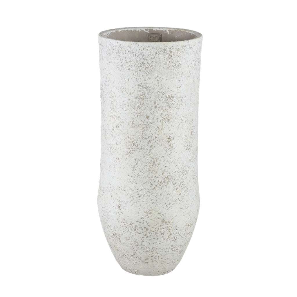 livinglovely.nl - Dorin White cement minimal high round pot XL PTMD - Pot - PTMD - livinglovely.nl