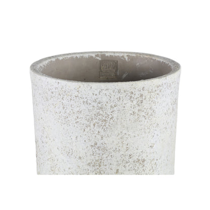 livinglovely.nl - Dorin White cement minimal high round pot XL PTMD - Pot - PTMD - livinglovely.nl