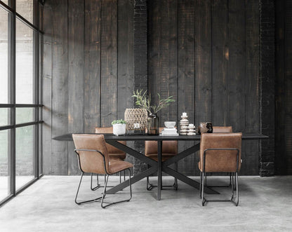 livinglovely.nl - DTP Home Timeless Black Eettafel Curves 260cm - Eetkamertafel - DTP Home - livinglovely.nl