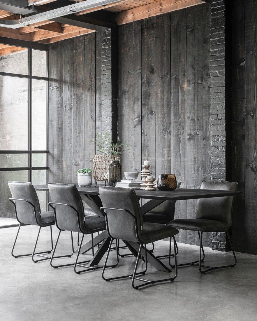 livinglovely.nl - DTP Home Timeless Black Eettafel Curves 260cm - Eetkamertafel - DTP Home - livinglovely.nl