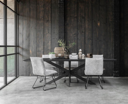 livinglovely.nl - DTP Home Timeless Black Eettafel Curves 260cm - Eetkamertafel - DTP Home - livinglovely.nl