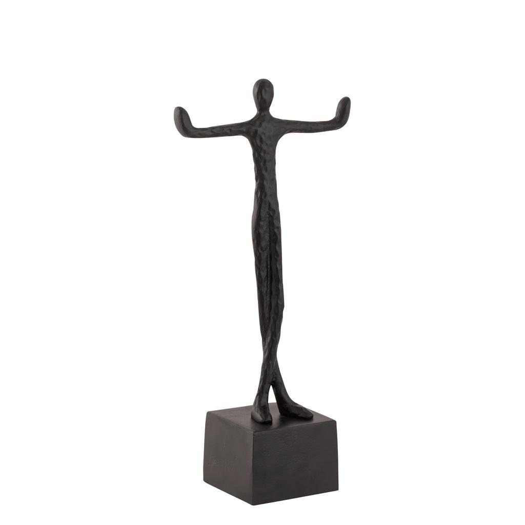 livinglovely.nl - Eagen Black casted alu statue outstretched arms PTMD - Beeld - PTMD - livinglovely.nl