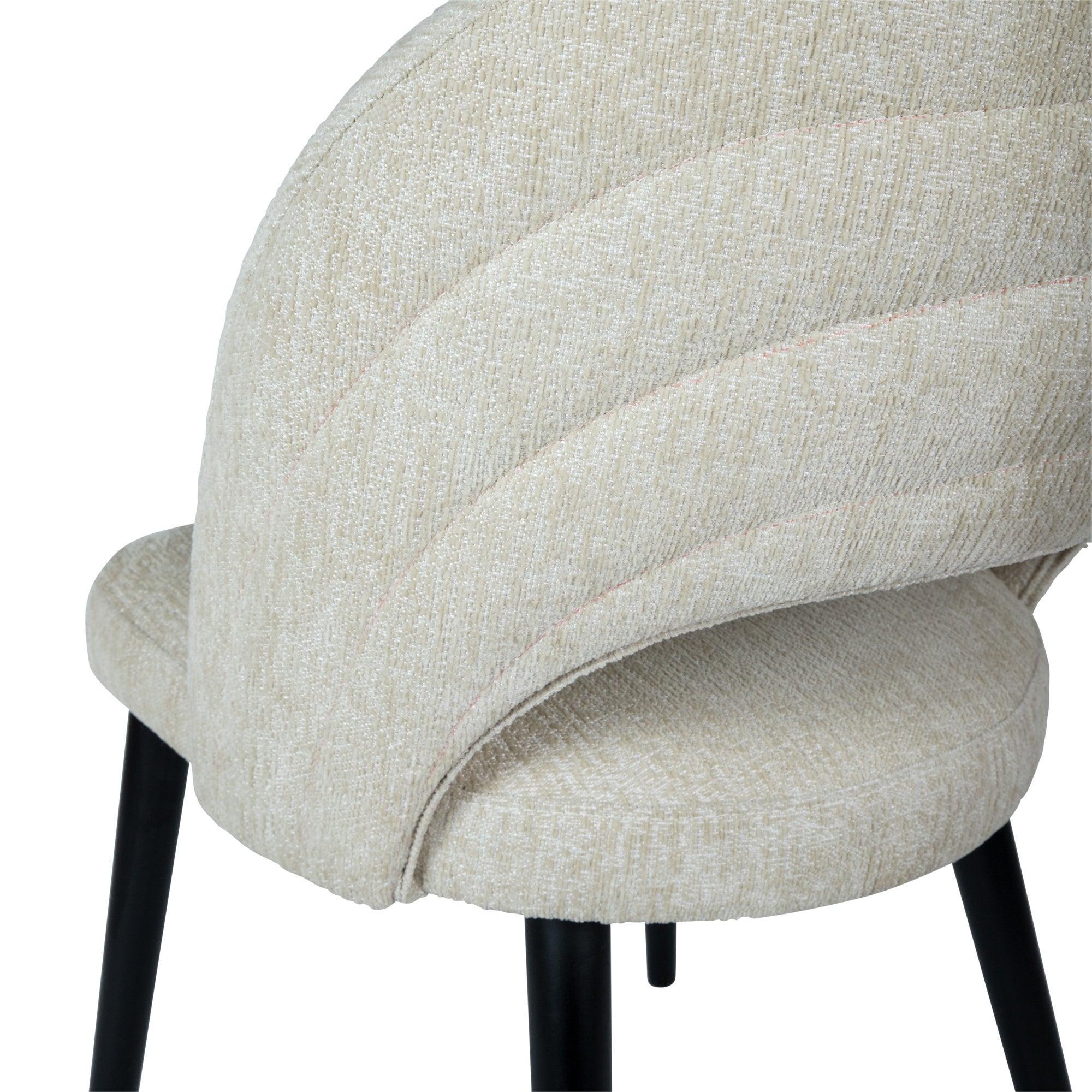 livinglovely.nl - Eetkamerstoel Abierto Cream 9901 Nanci Fabric PTMD - Eetkamerstoel - PTMD - livinglovely.nl