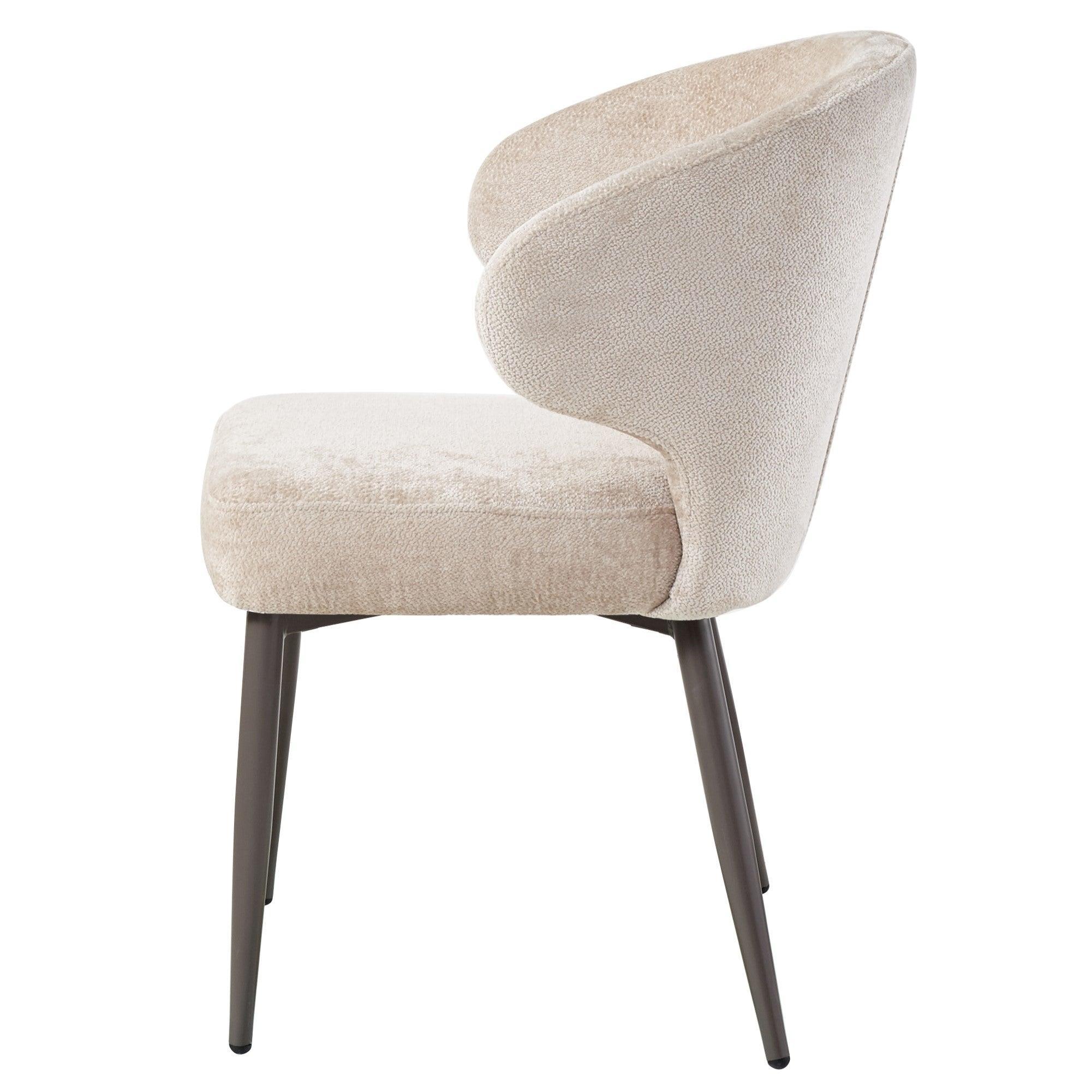 livinglovely.nl - Eetkamerstoel Ares Cream Aphrodite 3 Beige Clay Leg PTMD - Eetkamerstoel - PTMD - livinglovely.nl