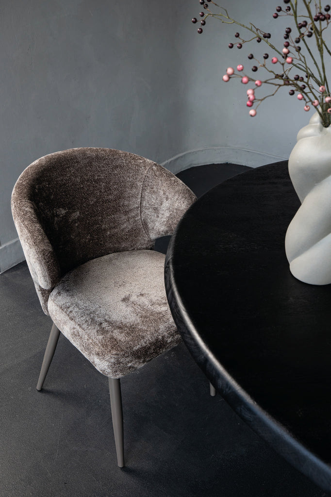 livinglovely.nl - Eetkamerstoel Ares Grey Aphrodite 7 Mocco Clay Leg PTMD - Eetkamerstoel - PTMD - livinglovely.nl