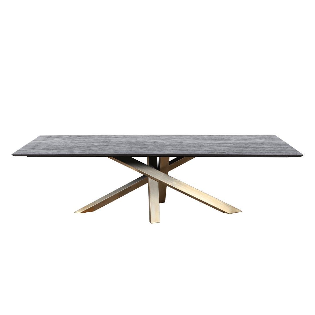 livinglovely.nl - Eettafel Alore Brown on Gold Rectangle PTMD - 280 cm - Eetkamertafel - PTMD - livinglovely.nl