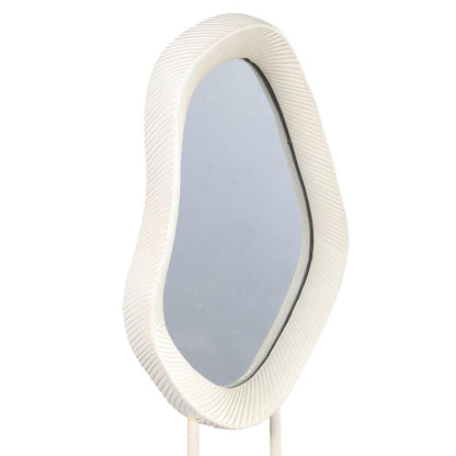 livinglovely.nl - Eilish White poly organic mirror on mdf base high PTMD - Spiegel - PTMD - livinglovely.nl