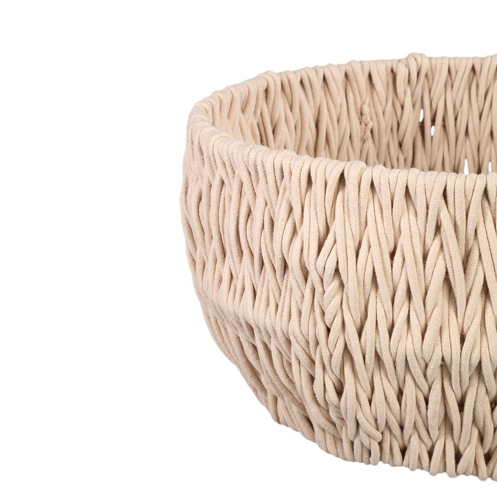 livinglovely.nl - Elliot Beige linen rope round basket wide Set van 2 PTMD - Mand - PTMD - livinglovely.nl