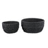 livinglovely.nl - Elliot Black linen rope round basket wide Set van 2 PTMD - Mand - PTMD - livinglovely.nl