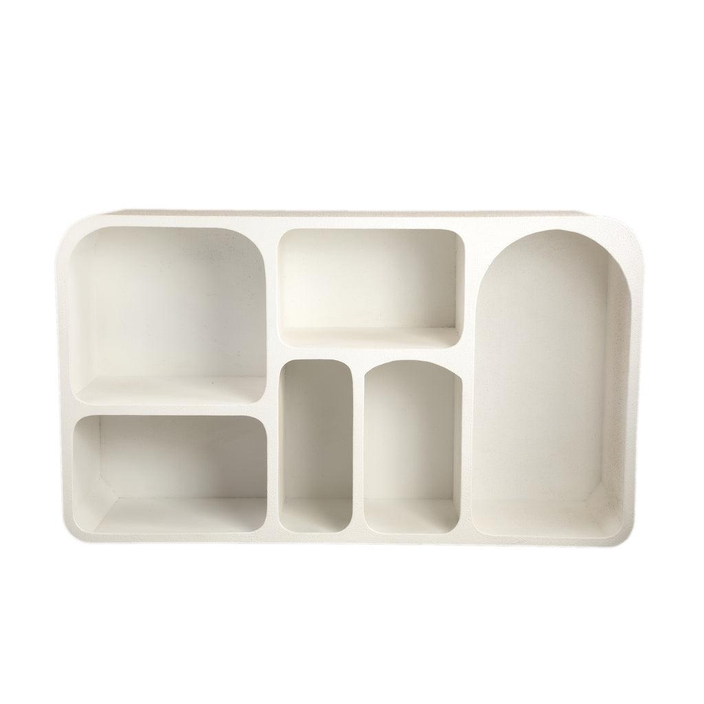 livinglovely.nl - Emmelie White MDF rough organic shape cabinet low - Wandkast - PTMD - livinglovely.nl