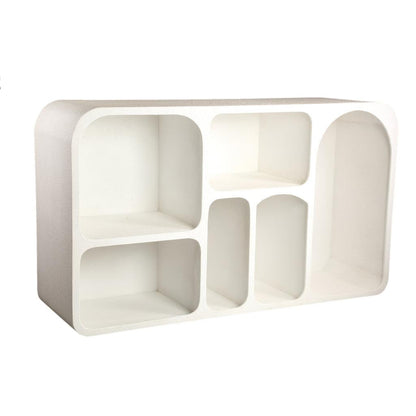 livinglovely.nl - Emmelie White MDF rough organic shape cabinet low - Wandkast - PTMD - livinglovely.nl