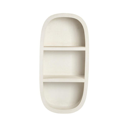 livinglovely.nl - Emmelie White MDF rough oval wall rack high PTMD - Wandrek - PTMD - livinglovely.nl